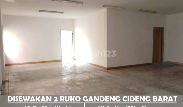Disewakan 2 Ruko Gandeng Hoek Cideng Barat 9x16 M Min.sewa 2 Th  2
