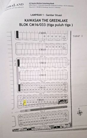 Kavling Siap Bangun Citraland Greenlake Sby Barat Dekat Pakuwon Mall