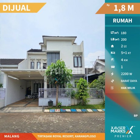 Butuh Cepat Laku Rumah 2 Lantai Tirtasani Royal Resort Malang