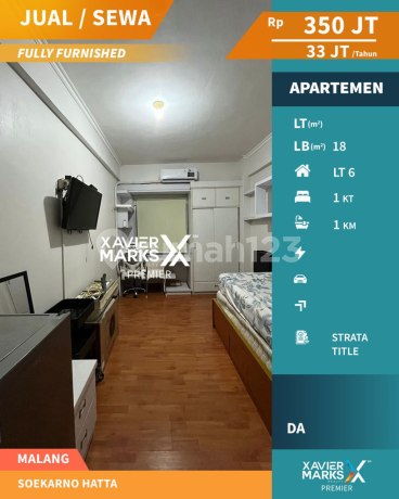 For Sale/Rent Soekarno Hatta Malang Apartment with Furniture Bonus