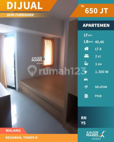Dibawah Harga Pasar Dijual Apartemen Begawan Malang 2 BR Corner Dibawah Harga Pasar Dijual Apartemen Begawan Malang 2 BR Corner