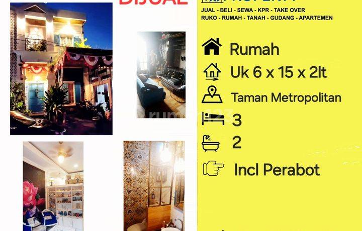 JUAL Rumah taman metropolitan tanjung bunga lengkap perabot