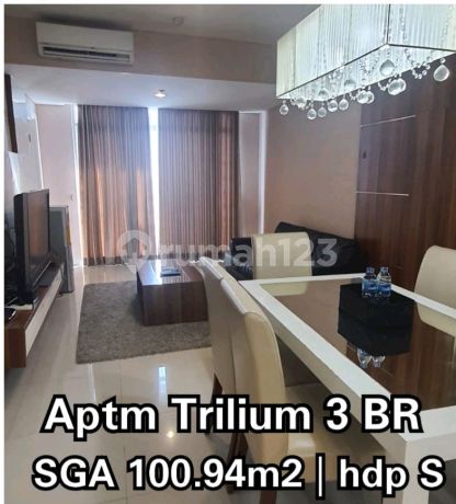 Apartemen Trillium 3 Br Termurah 100.94 M2 Di Pusat Kota Surabaya Apartment 3 Kamar Tidur Furnished Bagus