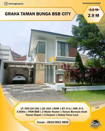 Dijual Murah Rumah Graha Taman Bunga Siap Pakai Bagus di Bsb