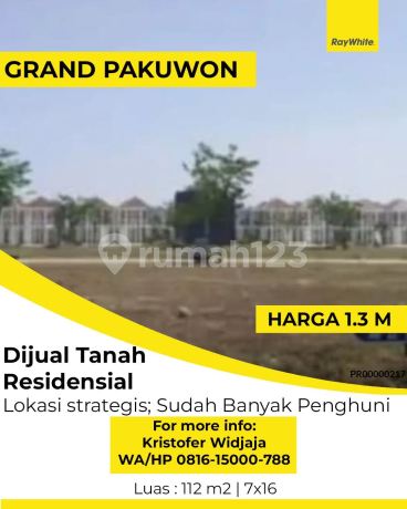 Dijual Tanah North Victoria, Grand Pakuwon, Surabaya Barat Komplek Elit & Terawat; Lingkungan Sudah Banyak Penghuni; Dekat Pasar, Pertokoan & Food Junction; Lahan Siap Bangun