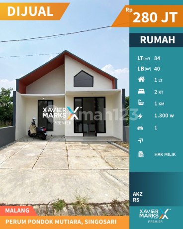 Dijual Rumah Minimalis Siap Huni di Pondok Mutiara Singosari Malang