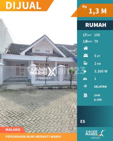 Harga Murah Dijual Rumah Siap Huni di Bumi Meranti Wangi Malang 