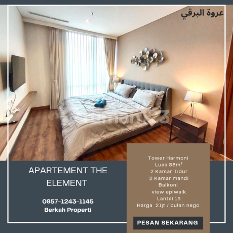 Disewakan Apartemen The Element 2Br View Epiwalk