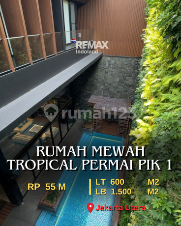 JUAL RUMAH MEWAH 4 LANTAI FURNISHED SIAP HUNI DI TRIMARAN PERMAI PIK