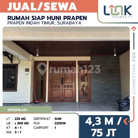 Rumah di Prapen Indah Surabaya Bagus Siap Huni Strategis