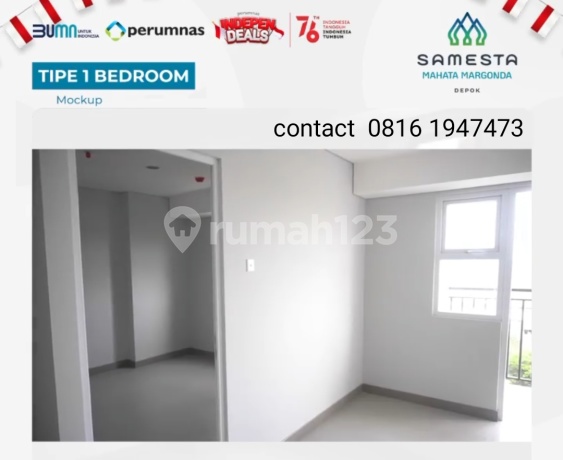 Mahata Margonda for Sale, 1 Bedroom, 11th Floor, Unfurnished