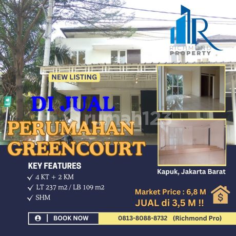 Di Jual Rumah Komplek Greencourt Kapuk Lokasi Sangat Strategis Cocok untuk Perkantoran dan Tempat Usaha Lainnya. Harga Market : 6,8 M X X X > Jual Hanya 3,5 M Nego Sampai Jadi !! Di Jual Rumah Komplek Greencourt Kapuk Lokasi Sangat Strategis Cocok untuk Perkantoran dan Tempat Usaha Lainnya. Harga Market : 6,8 M X X X > Jual Hanya 3,5 M Nego Sampai Jadi !!