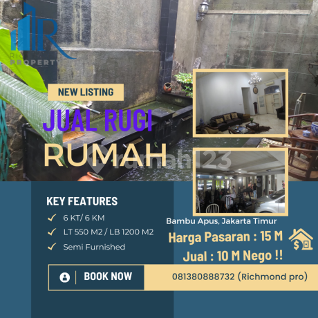 JUAL MURAH BANGET !! Rumah di Jalan Bambu Wulung Semi Furnished Lokasi Strategis NEGO SAMPAI JADI !!