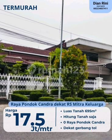 Rumah Di Raya Pondok Candra Hook Shm Hitung Tanah Murah Rumah Di Raya Pondok Candra Hook Shm Hitung Tanah Murah