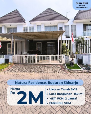 Rumah di Buduran Natura Residence BAGUS SHM MURAH FURNISH Rumah di Buduran Natura Residence BAGUS SHM MURAH FURNISH