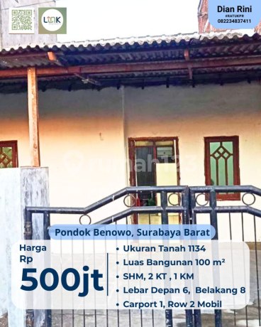 Rumah di Pondok Benowo SHM MURAH Hitung Tanah Masih NEGO Rumah di Pondok Benowo SHM MURAH Hitung Tanah Masih NEGO
