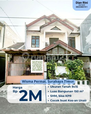 Rumah di Wisma Permai belakang Galaxy Mall dekat UNAIR MURAH 