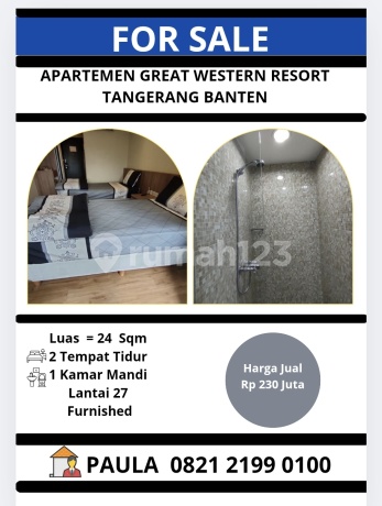 Apartemen Great Western Resort Tangerang Rp 230 Juta