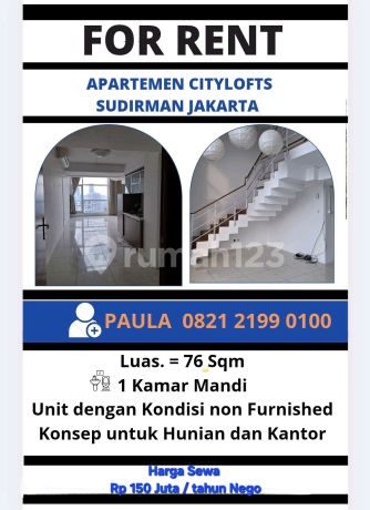 Citylofts Apartment Rp 150 Million / Year Negotiable 0 Bedroom Apartment Unfurnished