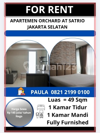 Orchard At Satrio Apartment South Jakarta Rp 145 Million / Year Negotiable 1 Bedroom Furnished Apartment