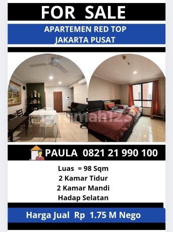 Apartemen Red Top Jakarta Pusat Rp 1.75 M Nego Apartemen 2 Kamar Tidur Furnished Apartemen Red Top Jakarta Pusat Rp 1.75 M Nego Apartemen 2 Kamar Tidur Furnished
