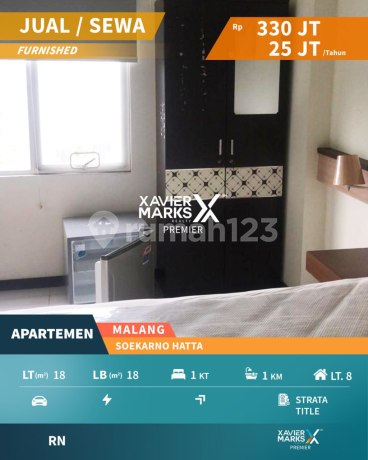 Apartemen di Soekarno Hatta Lowokwaru Malang Furnish Siap Huni