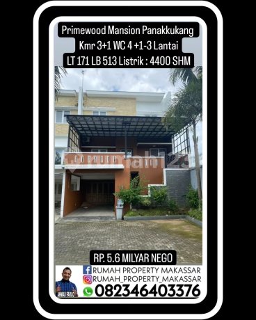Turun Harga Primewood Mansion Panakkukang Jumlah Kamar : 3+1 Jumlah Wc : 4 +1 3 Lantai Ukuran Tanah : 171 Ukuran Bangunan : 513 Listrik : 4400 Status SHM Lama Bangunan 8 Tahun Rp. 3.8M Turun Harga Primewood Mansion Panakkukang Jumlah Kamar : 3+1 Jumlah Wc : 4 +1 3 Lantai Ukuran Tanah : 171 Ukuran Bangunan : 513 Listrik : 4400 Status SHM Lama Bangunan 8 Tahun Rp. 3.8M