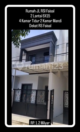 Rumah Jl Rsi Faisal 2 Lantai 6X154 Kamar Tidur2 Kamar Mandidekat Rs Faisalrp. 1.2 Milyar