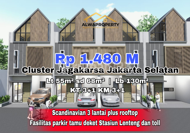 Rumah Scandinavian Akes Pinggir Jalan Raya