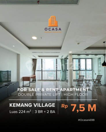 For Sale & Rent Dijual & Disewakan Apartemen Apartment Kemang Village Tower Bloomington Double Private Lift, Avenue Of Star - Ocasa4698