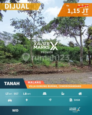 Super Murah Dijual Tanah Bangun di Villa Gunung Buring Kota Malang