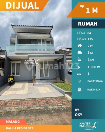 Rumah 2 Lantai Dekat Ub di Kalila Residence Malang Rumah 2 Lantai Dekat Ub di Kalila Residence Malang