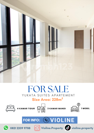 Dijual Apartemen Yukata Suites Alam Sutera 4 Bedroom Langka