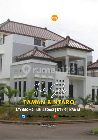 Jual Rumah Mewah Graha Taman Bintaro Hoek Siap Huni