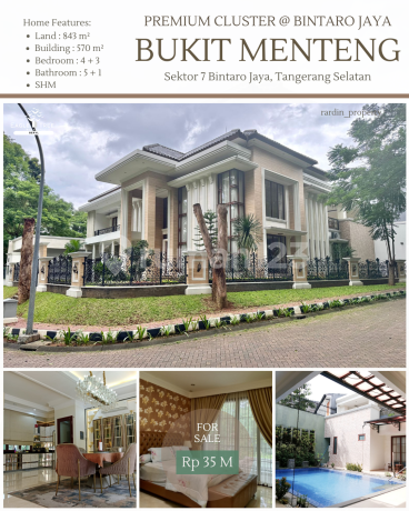Dijual - Rumah Hook di Bukit Menteng Residence, Sektor 7 Bintaro Jaya, Tangerang Selatan