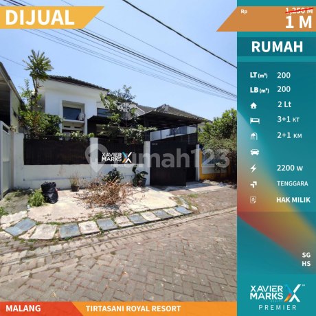 Rumah Nyaman Dekat Exit Tol di Tirtasani Royal Resort Malang