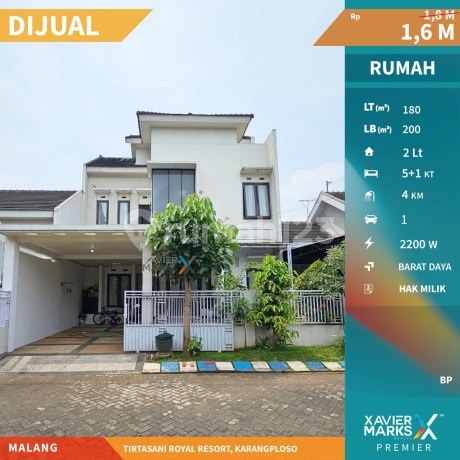 Rumah Minimalis Free Kitchen Set di Tirtasani Royal Resort Malang