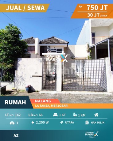 Unit Langka Dijual Rumah Minimalis di La Tansa, Merjosari Malang