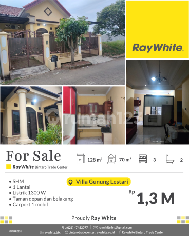 Rumah Murah 1 Lantai di Villa Gunung Lestari Dekat Stasiun