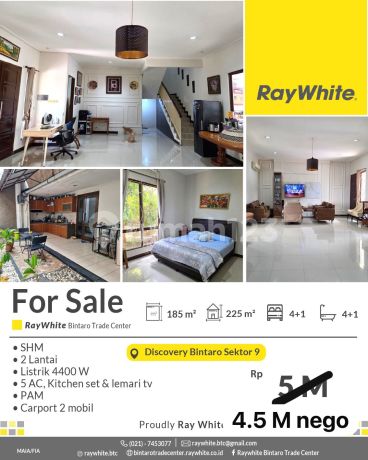 Sale Property Rumah Discovery Conserva Bintaro, Hunian 2 Lantai