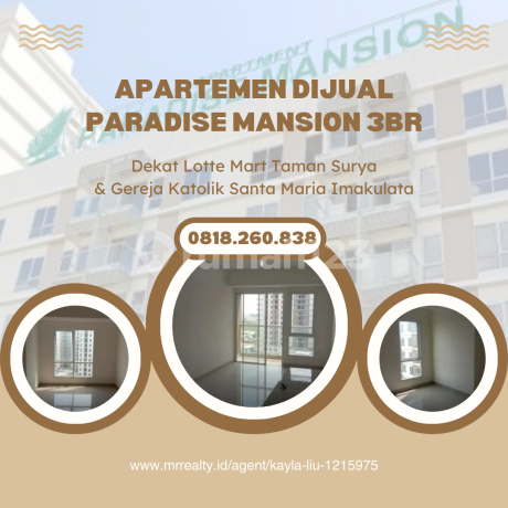 Apartement Paradise Mansion 3 BR Dekat Lotte Mart Taman Surya Apartement Paradise Mansion 3 BR Dekat Lotte Mart Taman Surya