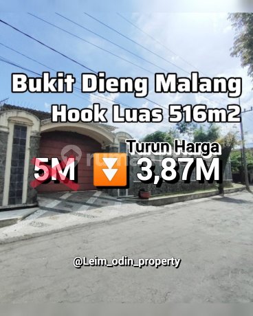 Turun Harga Tanah Dijual Hook Bukit Dieng Malang Dekat Istana Dieng