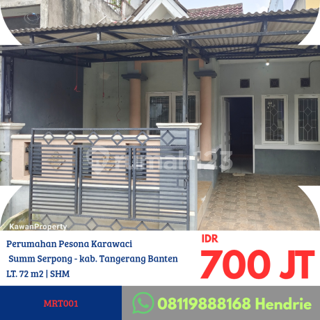Mrt001 One-story House in Pesona Karawaci Housing Complex, Opposite Summarecon Serpong Exit to Legok, Banten.