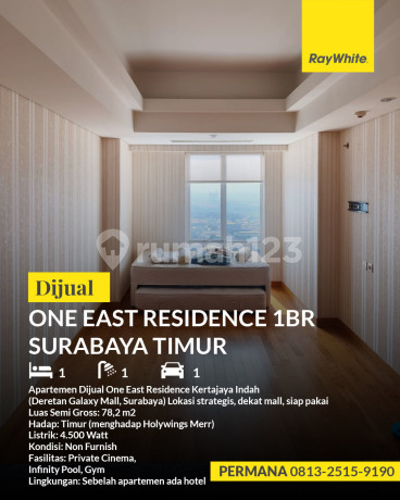Apartemen Dijual One East Residence Kertajaya Indah Dekat Galaxy Mall Surabaya