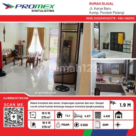 Hunian Keluarga Strategis di Komp. Pondok Pelangi – 4 Kamar, Luas 270m²