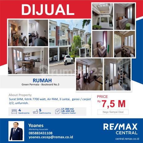 Dijual Rumah Green Permata Boulevard Luas 250 M2 Jakarta Selatan 