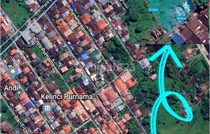 Tanah Purnama Agung 7 Dalam siap bangun 542m² hanya 600jt