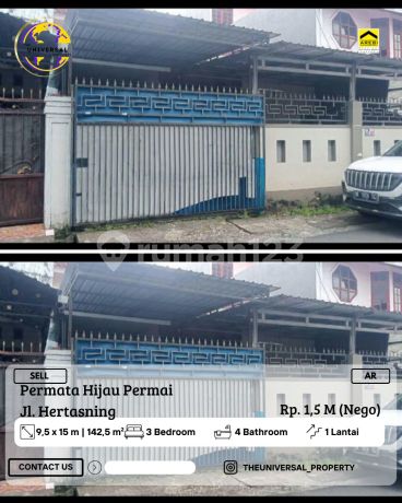 Dijual Rumah Tinggal 1Lt Perum Pemata Hijau Permai 1,5 M Nego Ar