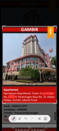 Dijual Apartemen Pecenongan Red Top Dijual Apartemen Pecenongan Red Top