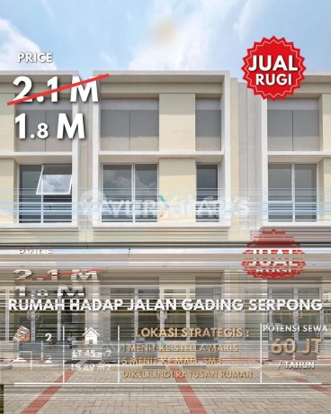 ruko vienna gading serpong turun harga 300 juta